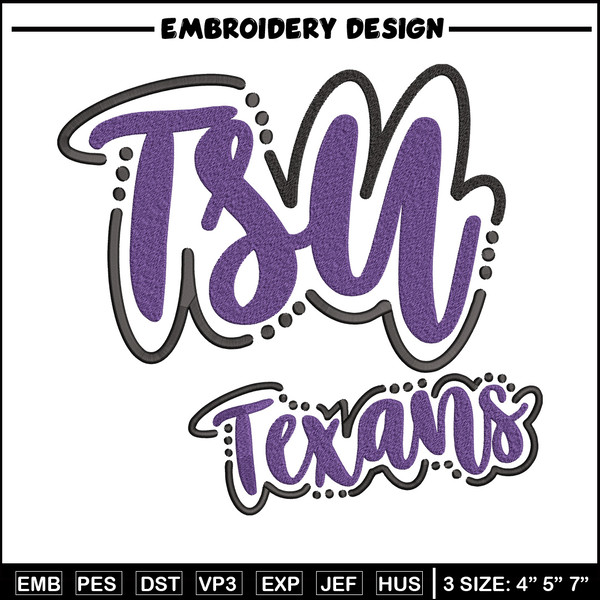 Texas State Logo embroidery design, NCAA embroidery, Sport embroidery, logo sport embroidery,Embroidery design..jpg