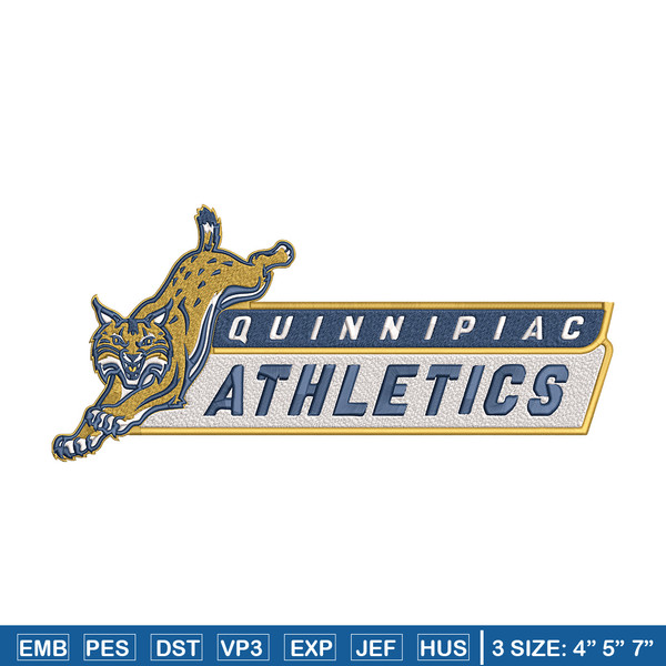 Quinnipiac Bobcats logo embroidery design, NCAA embroidery, Embroidery design, Logo sport embroidery, Sport embroidery..jpg