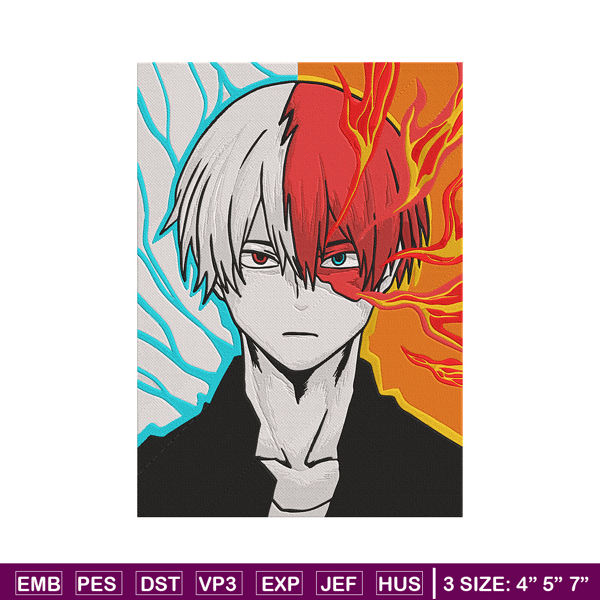 Shouto poster Embroidery Design, Mha Embroidery, Embroidery File, Anime Embroidery, Anime shirt, Digital download..jpg