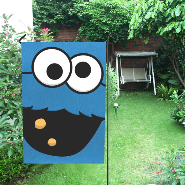 Cookie Monster Garden Flag, Yard Flag.png