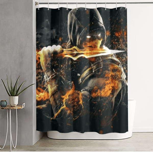 Scorpion Mortal Kombat Shower Curtain.png