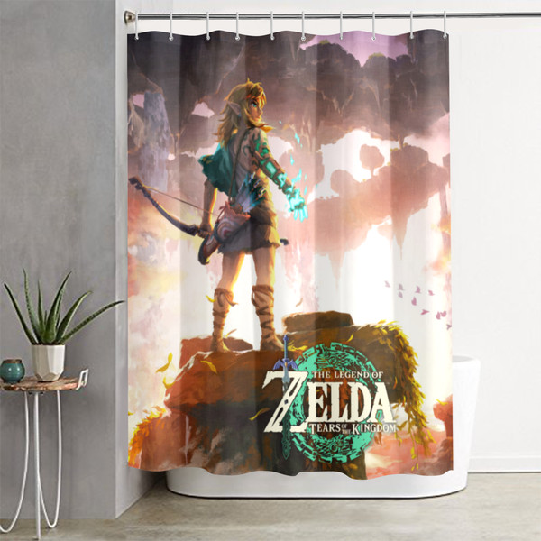Zelda Tears of the Kingdom Shower Curtain.png