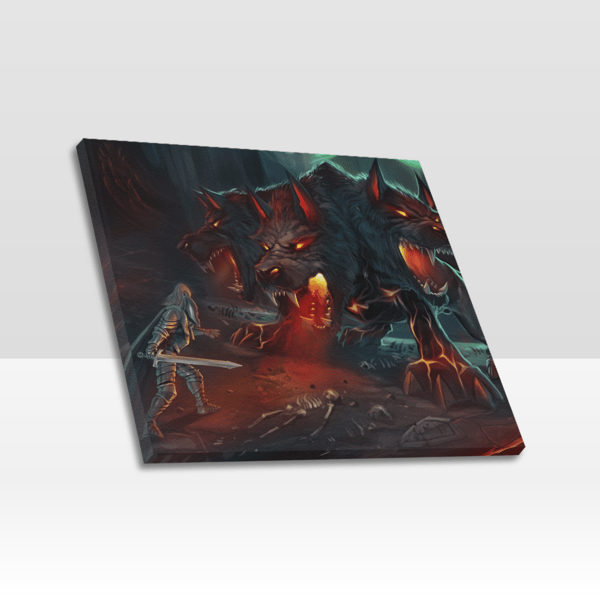 Old School Runescape Cerberus osrs Frame Canvas Print, Wall Art Home Decor Poster.png