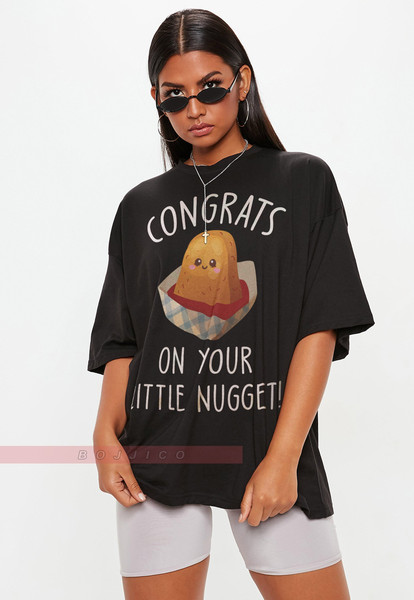 Congratulations on your little nugget Unisex Tees, baby congrats shirts, new baby cards, expecting baby cards, chicken nugget baby.jpg