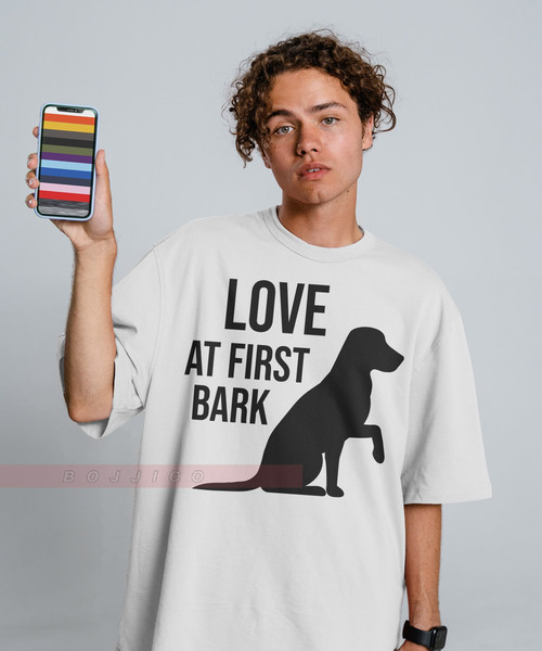 Love At First Bark UNISEX Tee, Dog Mom Sweatshirt, Dog Mom Gift, Dog Mom Sweatshirt, Dog Mom shirt, Dog Mom Tee, Dog Mom Shirt for Women,.jpg