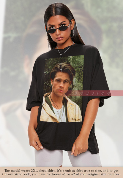 RETRO Photo of BRAD PITT 90s Vintage Homage Unisex T-shirt, Retro 90s Aesthetic Tees Shirt, Once Upon A Time Unisex T-Shirt, Young Brad Pitt.jpg