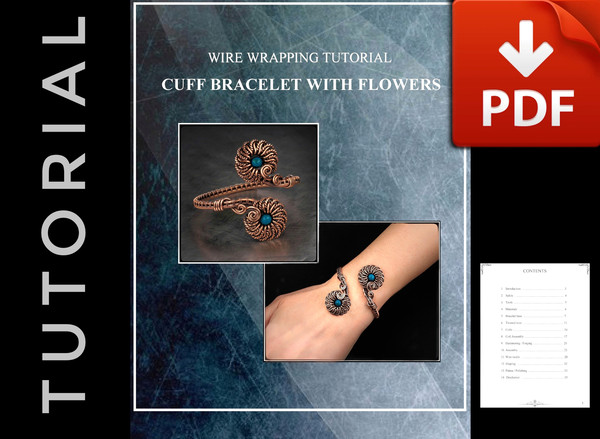 Wire wrapping PDF Tutorial - Wire wrapped flowers cuff bracelet with beads (13)-01-01-01-01.jpeg