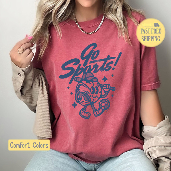 Go Sports Tshirt, Baseball Sweatshirt, Cute Baseball Shirt, Baseball Mom Tee Shirt, Baseball Love Tee, Comfort Colors, Trending Now.jpg