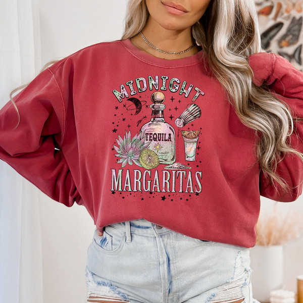 Margarita Sweatshirt, Tequila T Shirt, Salt and Lime shirt, Comfort Colors,Midnight Margaritas, Drinking Shirt, Party Sweatshirt,Friend Gift.jpg