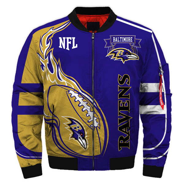 Baltimore Ravens Bomber Jackets Football Custom Name, Baltimore Ravens NFL Bomber Jackets, NFL Bomber Jackets