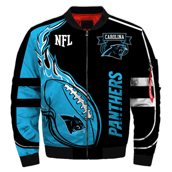 Carolina Panthers Bomber Jackets Football Custom Name, Carolina Panthers NFL Bomber Jackets, NFL Bomber Jackets