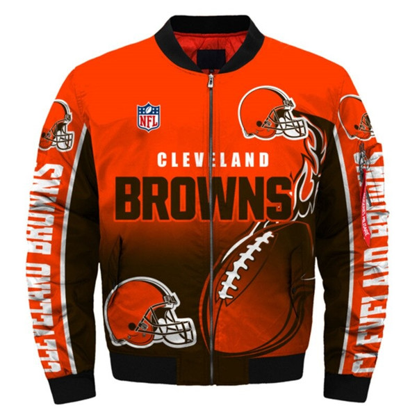 Cleveland Browns Helmet Bomber Jackets Custom Name, Cleveland Browns NFL Bomber Jackets, NFL Bomber Jackets