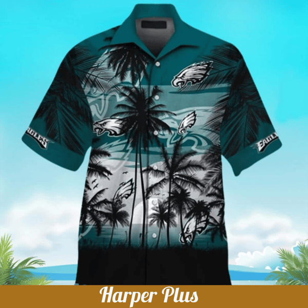 Vintage NFL Philadelphia Eagles Hawaiian Shirt Beach Gift For Him, NFL Hawaiian Shirt.jpg