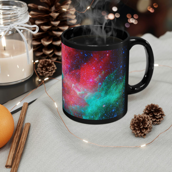 Black Galaxy Mug  Outer Space Mug  Universe Coffee Mug  Celestial Coffee Mug  Green Sky Mug  Cloud Mug  Starry Sky Coffee Mug.jpg