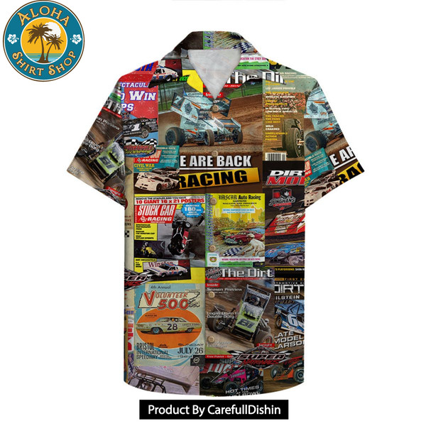 Dirt Track Racing Magazine Hawaiian Shirt, Aloha Shirt.jpg