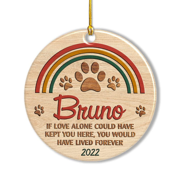 Personalized Wood Baby's Dog Ornament Memorial With Paw Prints.jpg