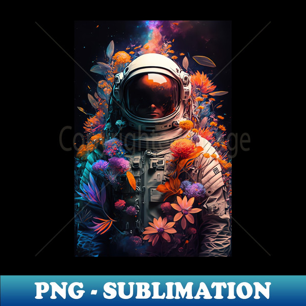 PG-35302_Lost In Space Astronaut Covered with Flowers Trippy Cosmos Surreal Science Galaxy Sci-Fi 3010.jpg