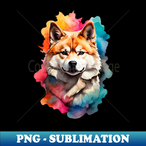 Watercolor Akita Inu Dog - Artistic Sublimation Digital File - Create with Confidence
