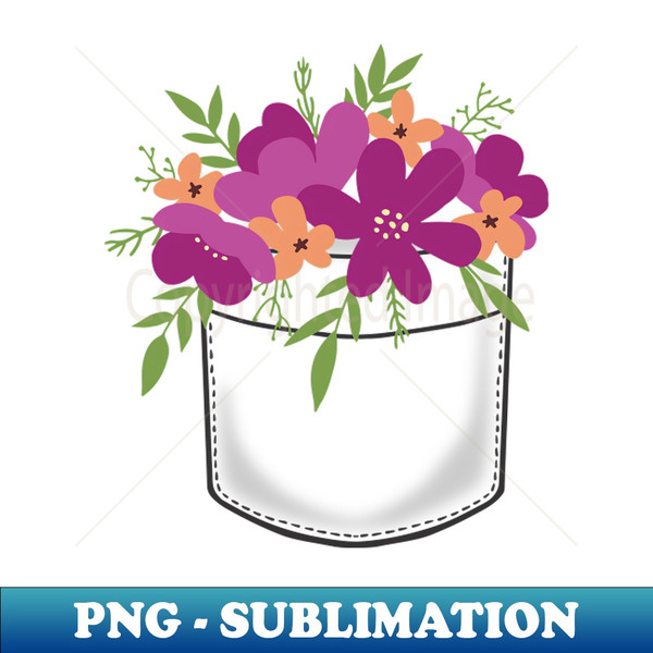 Pocket Bouquet to go for Purple Flower Lovers - Digital Sublimation Download File - Perfect for Sublimation Art