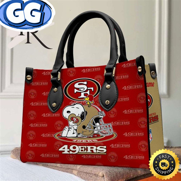 San Francisco 49ers NFL Snoopy Women Premium Leather Hand Bag.jpg