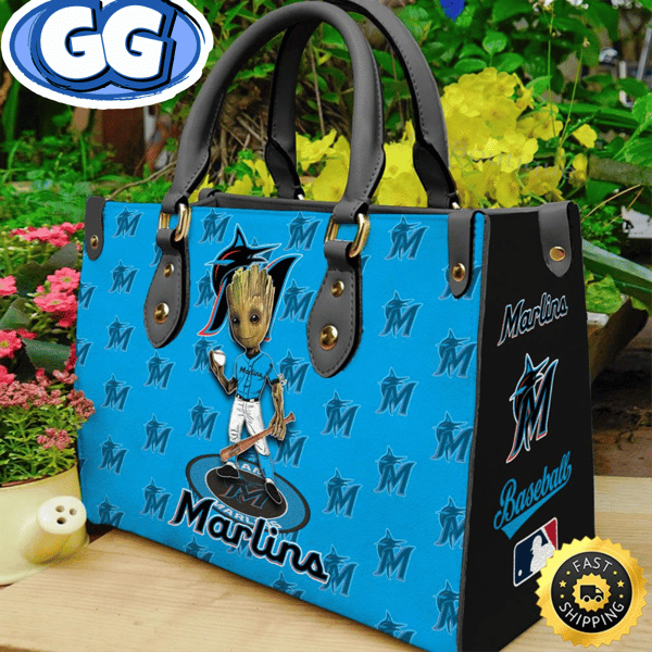 Miami Marlins Groot Women Leather Hand Bag.jpg