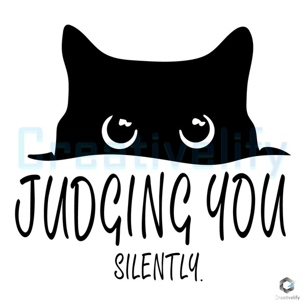 Judging You Silently SVG Black Cat File Download.jpg