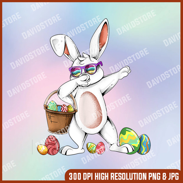 Cute Easter Dabbing Bunny Rabbit With Easter Eggs Kids Boys, Easter Png, Happy Easter PNG, Easter Day Png, Easter.jpg