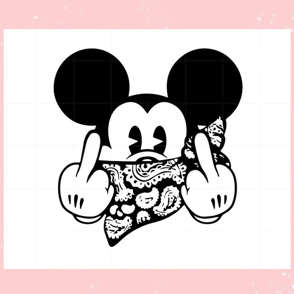 Mickey Mouse Bandana Middle Finger SVG Designs Files.jpg