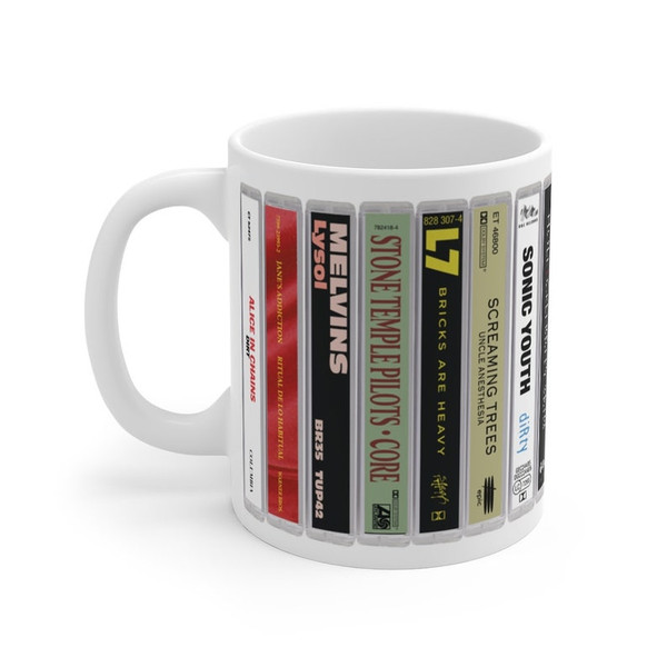 Grunge Band Cassette Mug. 11oz Music Mug. Seattle bands. Subpop.1.jpg