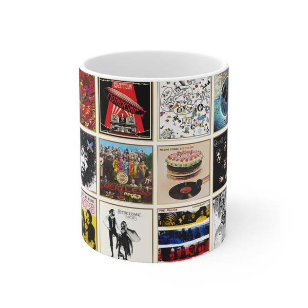 Classic Rock Albums Ceramic Mug 11oz, Rock Albums Coffee Cup, 60s,70s, 80s, Album Cover Mug, Classic Rock Lover Gift, Hippie Mug, Hippie Cup2.jpg