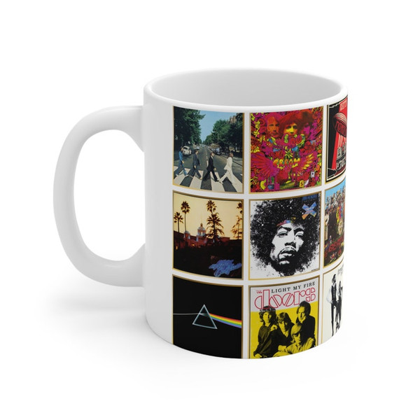 Classic Rock Albums Ceramic Mug 11oz, Rock Albums Coffee Cup, 60s,70s, 80s, Album Cover Mug, Classic Rock Lover Gift, Hippie Mug, Hippie Cup3.jpg
