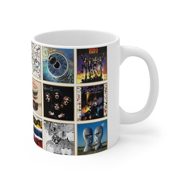 Classic Rock Albums Ceramic Mug 11oz, Rock Albums Coffee Cup, 60s,70s, 80s, Album Cover Mug, Classic Rock Lover Gift, Hippie Mug, Hippie Cup4.jpg