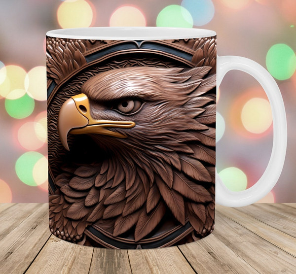 3D Engraved Leather Eagle Mug Wrap, 11oz And 15oz Mug Template1.jpg