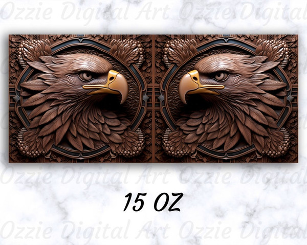 3D Engraved Leather Eagle Mug Wrap, 11oz And 15oz Mug Template2.jpg
