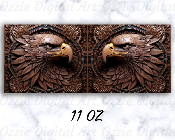 3D Engraved Leather Eagle Mug Wrap, 11oz And 15oz Mug Template3.jpg