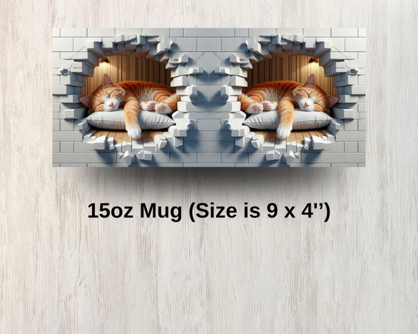 3D Sleeping Cat Hole In A Wall Mug Wrap, 11oz & 15oz Mug Template, Mug Sublimation Design, Mug Wrap Template PNG, 3D Cat Mug Press Design3.jpg