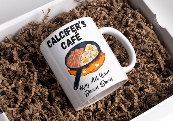 Calcifer Mug  May All Your Bacon Burn  Howl's Moving Castle Mug  Inspired Hayao Miyazaki Large Mug  Anime Gift Idea1.jpg
