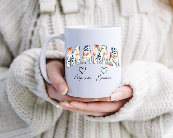 Personalized Mama Mug With Kids Names, Wildflowers Mama Mug, Custom Mama Flowers Coffee Mug, Birthday Gift For Mom, Mothers Day Gift2.jpg