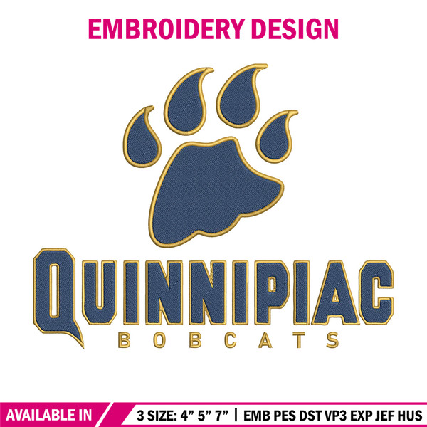 Quinnipiac University logo embroidery design, NCAA embroidery,Sport embroidery,Logo sport embroidery,Embroidery design.jpg
