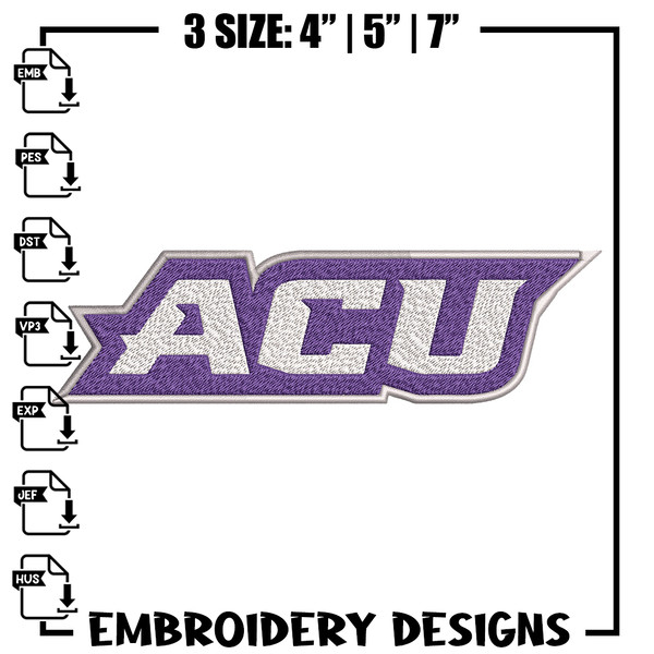 Abilene Christian logo embroidery design, NCAA embroidery, Sport embroidery, logo sport embroidery, Embroidery design.jpg