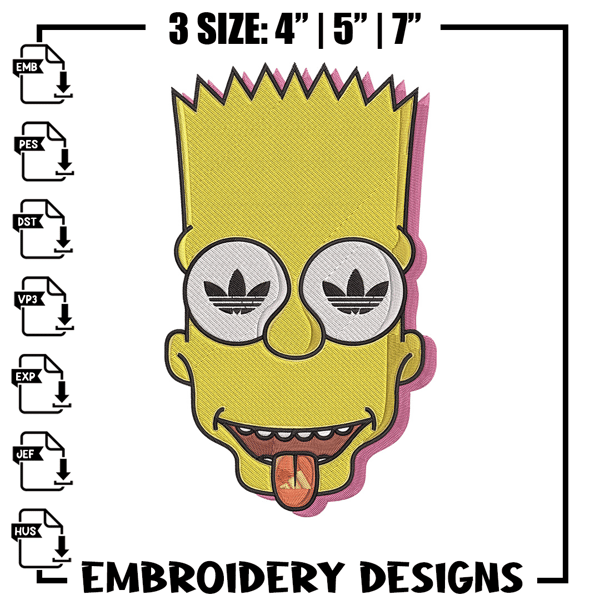 Bart x adidas Embroidery Design, Simpson Embroidery, Embroidery File, Adidas Embroidery, Anime shirt, Digital download.jpg