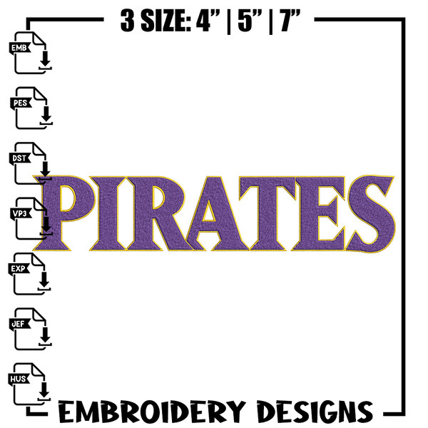 Carolina Pirates logo embroidery design, NCAA embroidery, Embroidery design, Logo sport embroidery, Sport embroidery..jpg