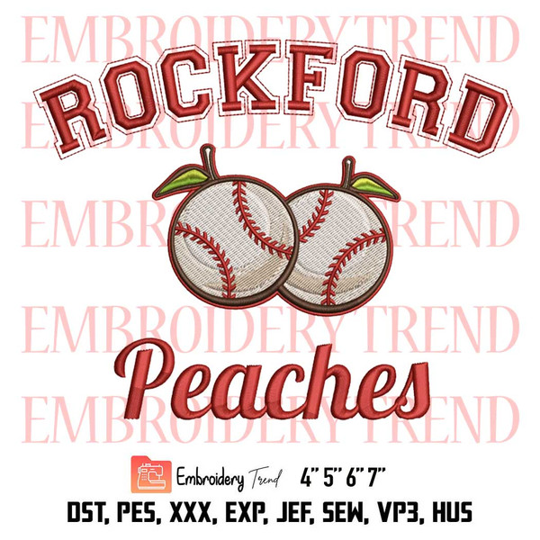 A League Of Their Own TV Series 2022 Embroidery, Rockford Peaches Embroidery, Embroidery Design File.jpg