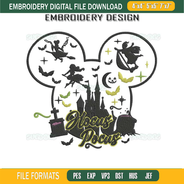 Hocus Pocus Sanderson Embroidery Design File, Disney Halloween Embroidery Design File.jpg