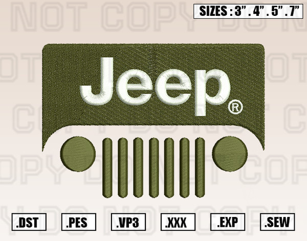 Jeep Logo Embroidery Design, Machine Embroidery, Car Embroidery Pattern, Pes Design Brother , Digital Download.png