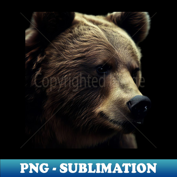 A brown bear in nature that looks cute and cuddly looks warm - Retro PNG Sublimation Digital Download - Fashionable and Fearless