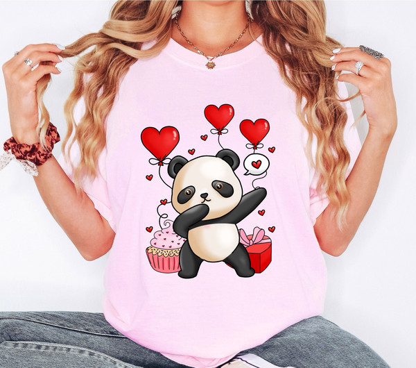 Cute Panda Shirt, Valentine Dabbing Panda Comfort Colors® Shirt, Cute Valentine Day Shirt, Valentine Gift for Her, Valentine Day Shirt.jpg