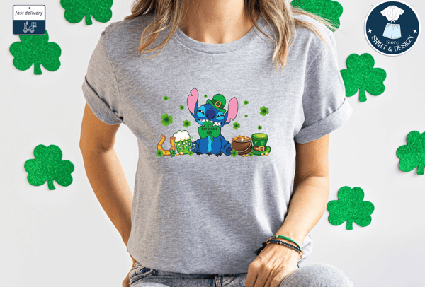 Stitch St Patrick's Day T-Shirt,  Stitch Green T-Shirt, Disney Irish T-Shirt, Disney Patrick's Shirt, Stitch Lucky Shirt, Disney Trip Shirt.jpg