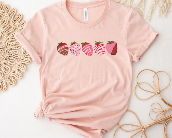 Chocolate Covered Strawberries Shirt, Valentines Day Shirt, Strawberry Shirt, Women Valentines Day Shirt, Heart Shirt, Lovery Gift.jpg