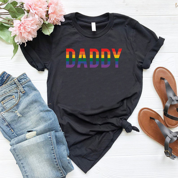 LGBTQ Dad Shirt,Rainbow Daddy T-Shirt,Gay Pride Dad Shirt,Gift For Dad,LGBTQ Rainbow T-Shirt,Fathers Day Gift Tee,Equality Shirt,Papa Tee.jpg